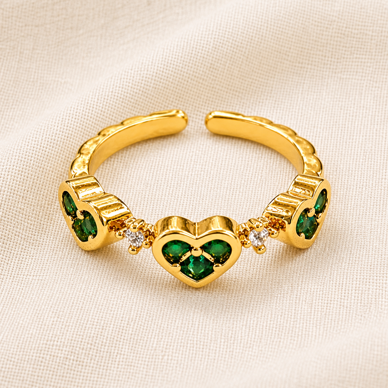 ANILLO HEART GREEN
