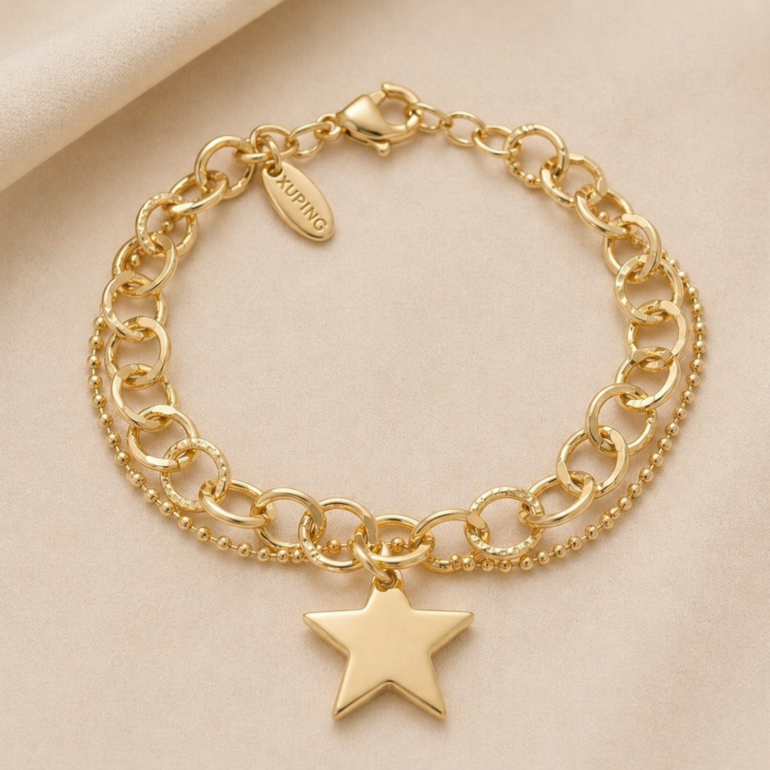 PULSERA STAR CHARM DOUBLE