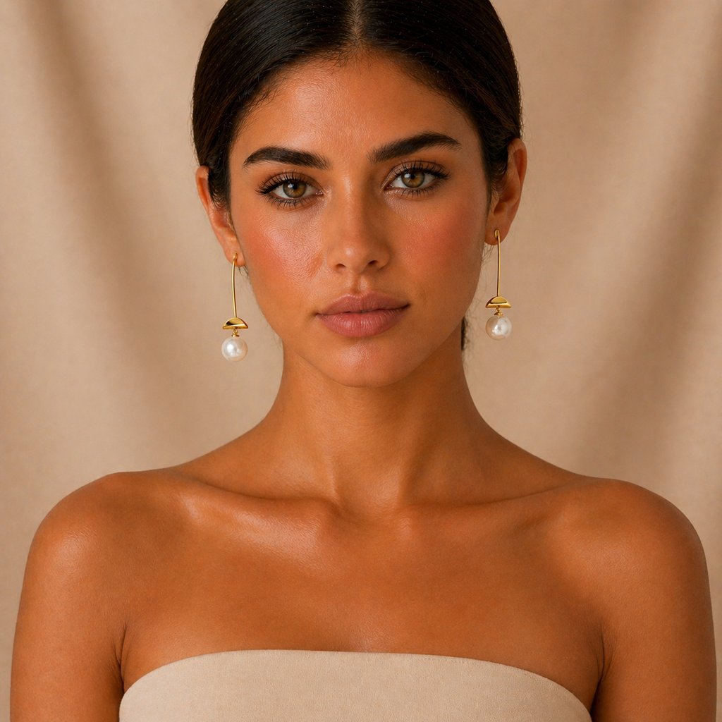 ARETES PEARL DROP GOLD
