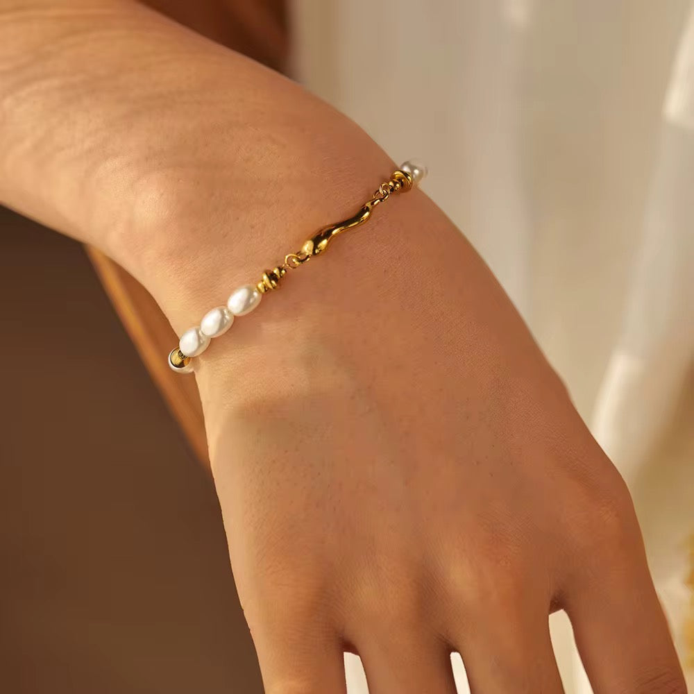 PULSERA PERLAS GOLD