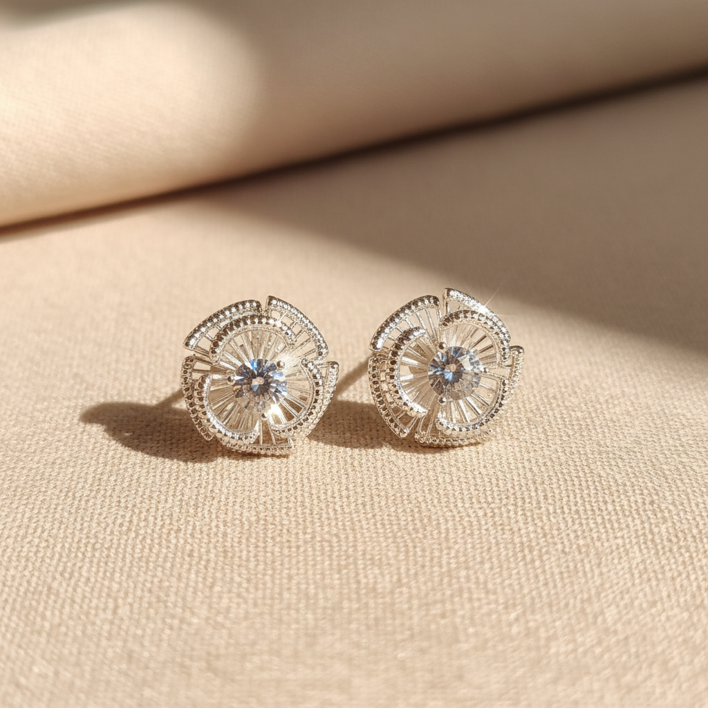 ARETES FILIGRANA STUD ROSE