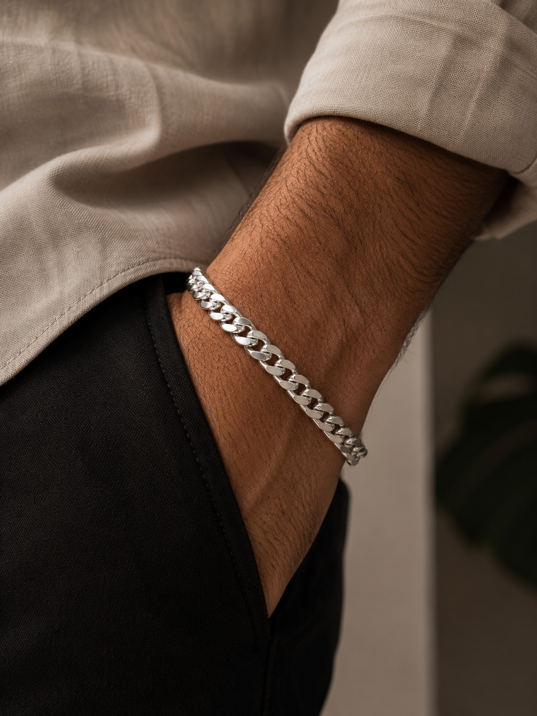 PULSERA CUBANA PLATA 950